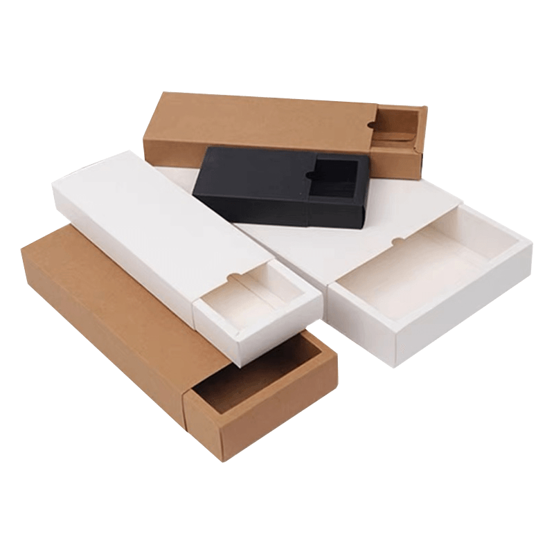 جعبه کشو کاغذ کرافت قهوه ای سفارشی و تاشو جعبه کارتی سفید تخت جوراب جعبه کادو چاپ آرم